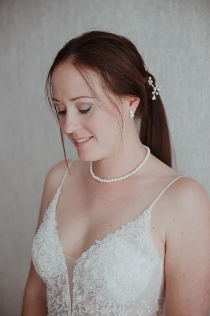 Bridal portrait — makeup by Violet Vella
